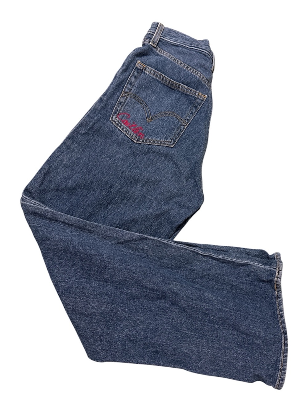 Levis High Rise Wide Leg Jeans Womens 24/31 Blue Premium.